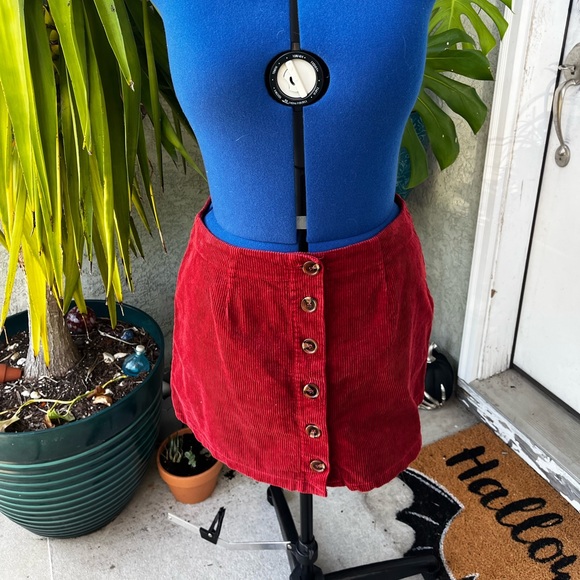 Burnt Orange Corduroy Skirt - Picture 4 of 4